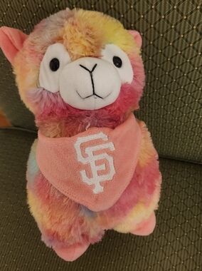 FOCO Multicolor Plush Alpaca with Pink MLB San Francisco Giants Bandana